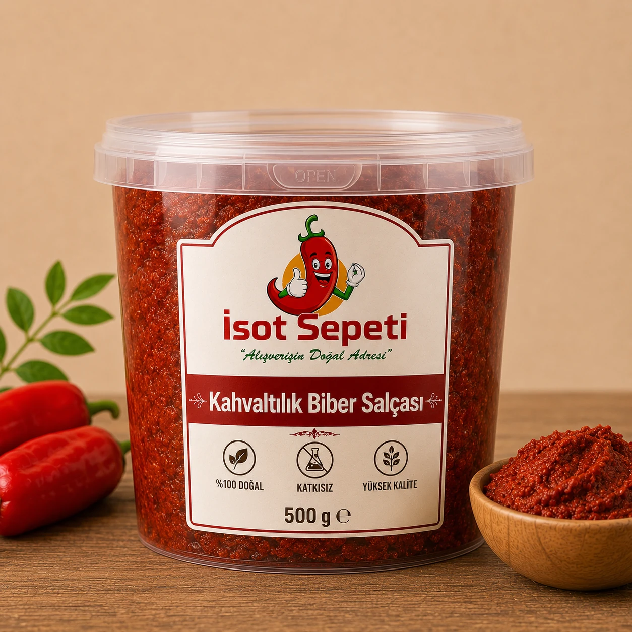 İsot Sepeti Kahvaltılık Biber Salçası Acı